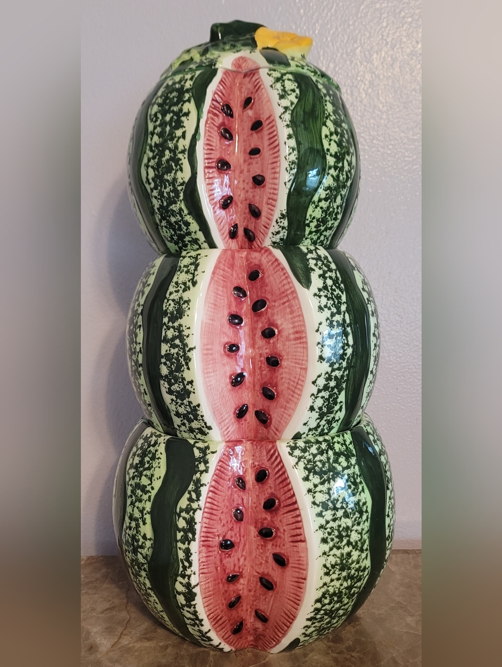 ACK Vintage Watermelon Stacking Canisters/ Cookie Jar